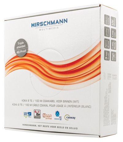 Hirschmann Koka 9 Eca 100 meter doos  Kabelkeur 4G/LTE wit