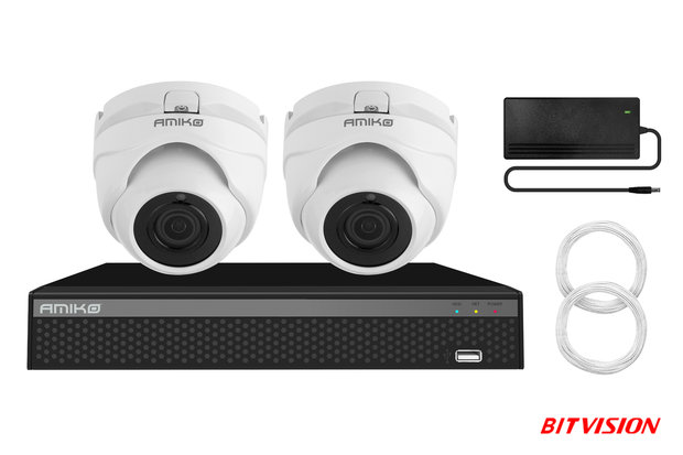 Amiko Home CCTV 4520 POE Kit - 5MP - 2 Camera's