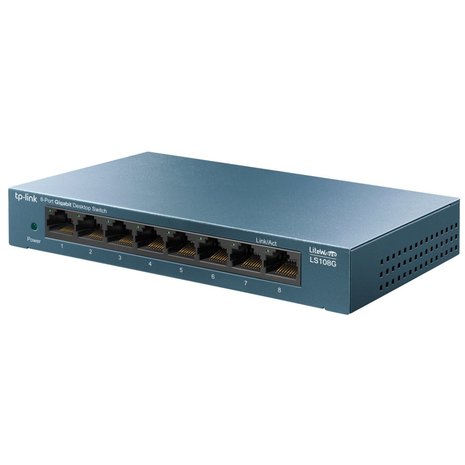 TP-Link LS108G | Unmanaged Switch | 8 Poorten | Gigabit Ethernet (10/100/1000 Mbps) | Desktop