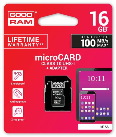 Goodram M1AA-0160R12 flashgeheugen 16 GB MicroSDHC UHS-I Klasse 10