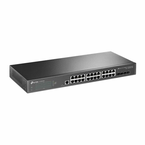 TP-Link TL-SG3428X | JetStream Managed L2+ Switch | 24 Poorten | Gigabit Ethernet (10/100/1000 Mbps) | 4x 10G SFP+ | Omada SDN | Rackmount | Zwart