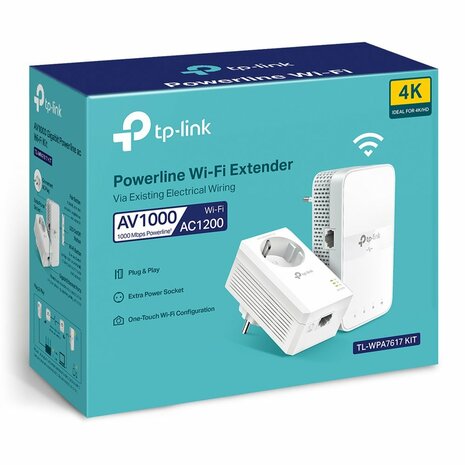 TP-Link TL-WPA7617 KIT | Powerline Adapter Set | 1200 Mbps | Gigabit Ethernet | Wi-Fi AC1200 | Wit | HomePlug AV2