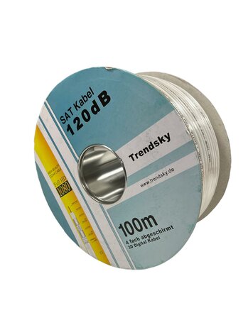Trendsky 100 meter coax kabel 120DB 4 voudige afscherming