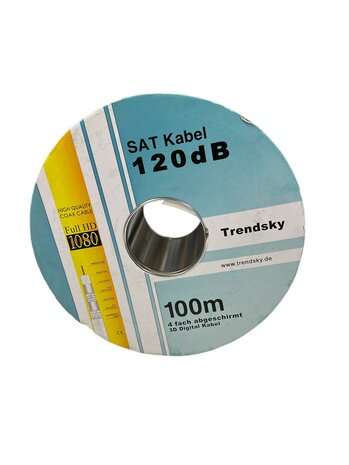Trendsky 100 meter coax kabel 120DB 4 voudige afscherming