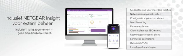 NETGEAR Insight Cloud AX1800 (WAX610Y) | WiFi 6 Outdoor Access Point | 1800 Mbit/s | PoE+ | Inclusief Montagebeugel