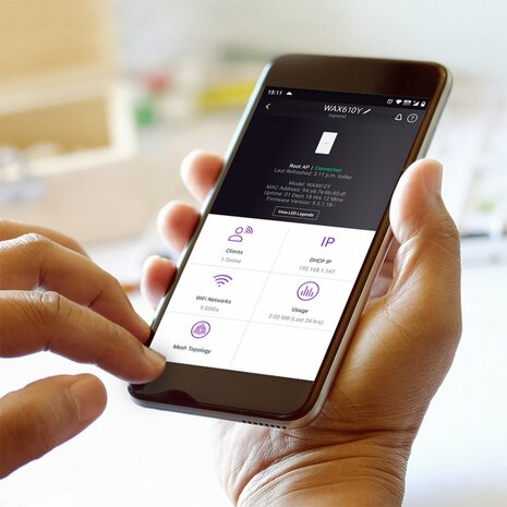 NETGEAR Insight Cloud AX1800 (WAX610Y) | WiFi 6 Outdoor Access Point | 1800 Mbit/s | PoE+ | Inclusief Montagebeugel