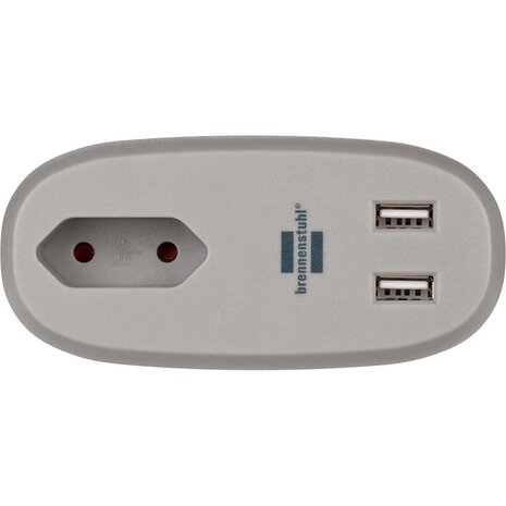 Estilo bankcontactdoos met USB-oplaadfunctie (bankcontactdoos met 1x Euro-contactdoos en 2x USB-lader, bedcontactdoos met montagerail)