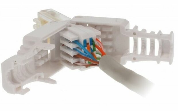 RJ45 Connector Cat6a / Cat7 - LAN stekker - Afgeschermd - FTP voor soepele en stugge kern - Field Plug - Herbruikbaar - Netwerk - Internet 
