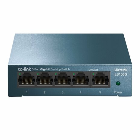 TP-Link LS105G | Unmanaged Switch | 5 Poorten | Gigabit Ethernet (10/100/1000 Mbps) | Blauw