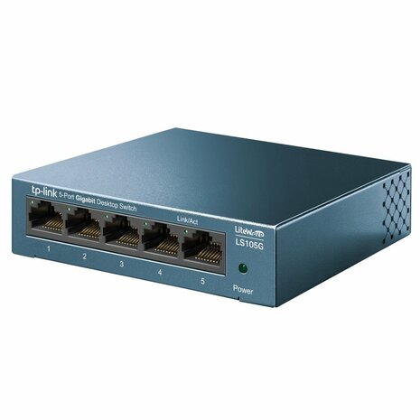 TP-Link LS105G | Unmanaged Switch | 5 Poorten | Gigabit Ethernet (10/100/1000 Mbps) | Blauw