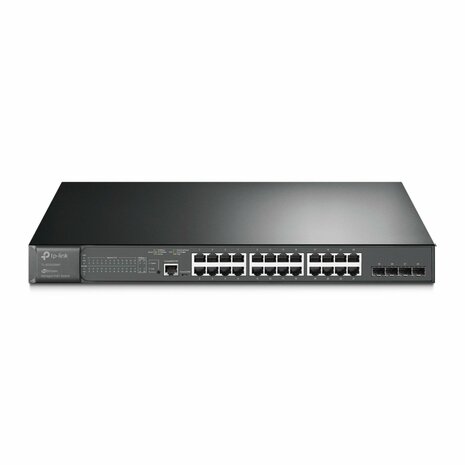 TP-Link TL-SG3428MP | JetStream Managed L2+ Switch | 28 Poorten | Gigabit Ethernet (10/100/1000 Mbps) | 24x PoE+ (384W) | 4x SFP | Omada SDN | Zwart