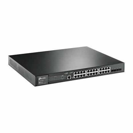 TP-Link TL-SG3428MP | JetStream Managed L2+ Switch | 28 Poorten | Gigabit Ethernet (10/100/1000 Mbps) | 24x PoE+ (384W) | 4x SFP | Omada SDN | Zwart