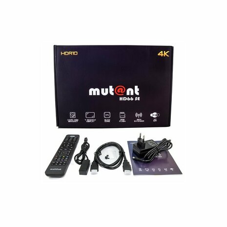 Mutant HD66 SE UHD 2160p E2 Linux Receiver met 1x DVB-S2X & 1x DVB-C/T2 Tuner, PVR, WIFI