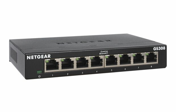 NETGEAR GS308-300PES | Unmanaged L2 | Gigabit Ethernet (10/100/1000 Mbps)
