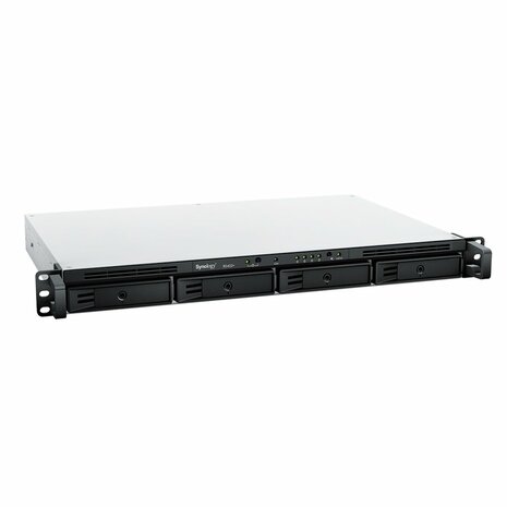 Synology RackStation RS422+ NAS | 4 Drive Bays | AMD Ryzen R1600 | 2x Gigabit Ethernet | 1U Rackmount | Zwart