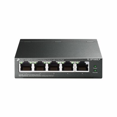 TP-Link TL-SF1005LP | Unmanaged | Fast Ethernet (10/100 Mbps) | Power over Ethernet (PoE) | Zwart