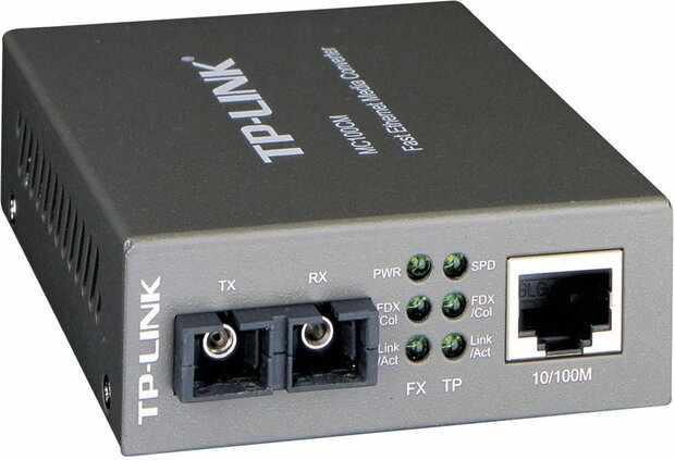 TP-Link MC100CM | Fast Ethernet Media Converter | 100 Mbit/s | Multimode | 1310 nm | Zwart