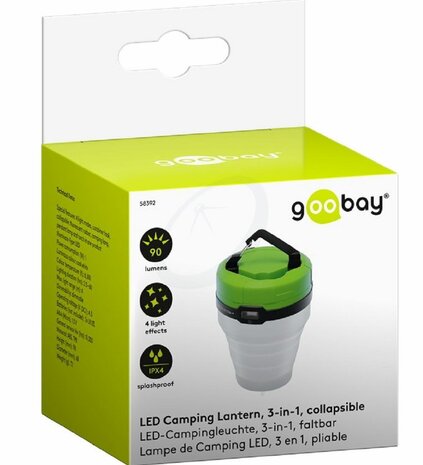 Goobay LED campinglamp 3-in-1 opvouwbaar zaklamp-lantaarn