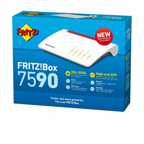 FRITZ! Box 7590 draadloze router Gigabit Ethernet Dual-band (2.4 GHz / 5 GHz) 3G 4G Wit