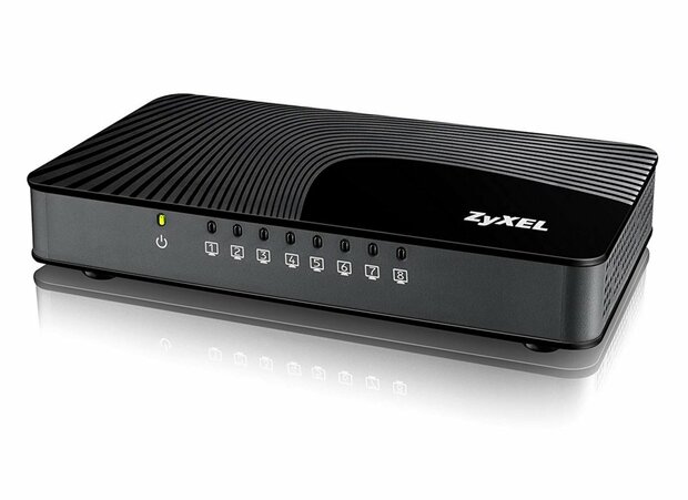 Zyxel GS-108S v2 | Unmanaged Switch | 8 Poorten | Gigabit Ethernet (10/100/1000 Mbps) | Zwart