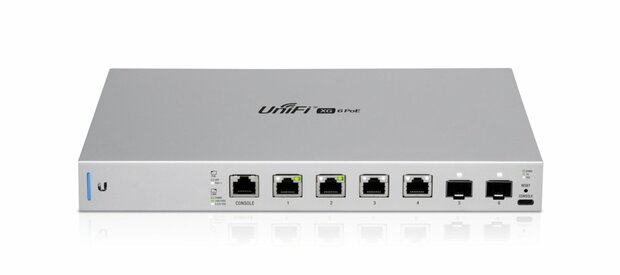 Ubiquiti UniFi US-XG-6POE | Managed Switch | 6 Poorten | 10G Ethernet (100/1000/10000) | Power over Ethernet (PoE) | 1U | Grijs