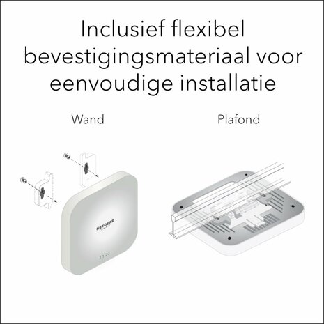 Netgear Insight WAX210 | WiFi 6 Access Point (AX1800) | 1800 Mbit/s | PoE (802.3at) | Inclusief Montagebeugel