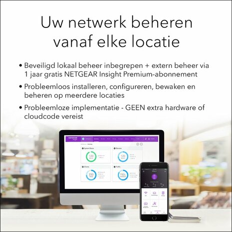 Netgear Insight WAX210 | WiFi 6 Access Point (AX1800) | 1800 Mbit/s | PoE (802.3at) | Inclusief Montagebeugel