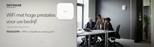 Netgear Insight WAX210 | WiFi 6 Access Point (AX1800) | 1800 Mbit/s | PoE (802.3at) | Inclusief Montagebeugel