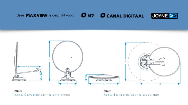 Maxview Target Auto Skew 65cm Single of Twin