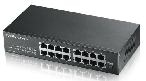 Zyxel GS1100-16 | Unmanaged Switch | 16-poorts Gigabit Ethernet | Zwart