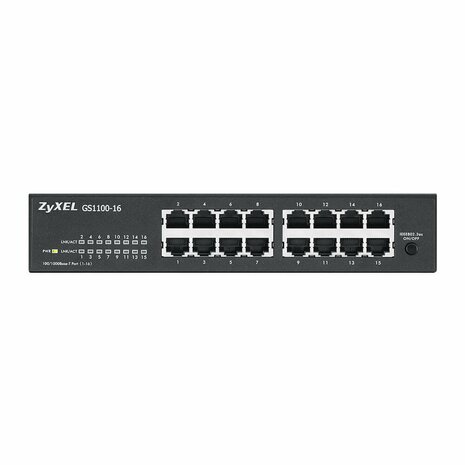 Zyxel GS1100-16 | Unmanaged Switch | 16-poorts Gigabit Ethernet | Zwart