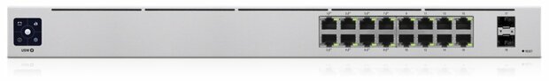 Ubiquiti UniFi USW-16-POE Gen2 | 16-poorts Managed L2/L3 Gigabit Switch | 8x PoE+ (802.3at) | 2x SFP | 42W PoE-budget | Fanless | 1U Rackmount