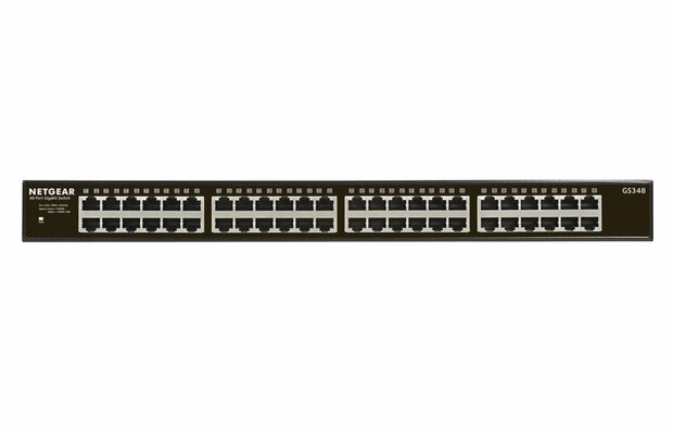 NETGEAR GS348 Unmanaged Gigabit Ethernet Switch | 48 Poorten | 1U Rackmount