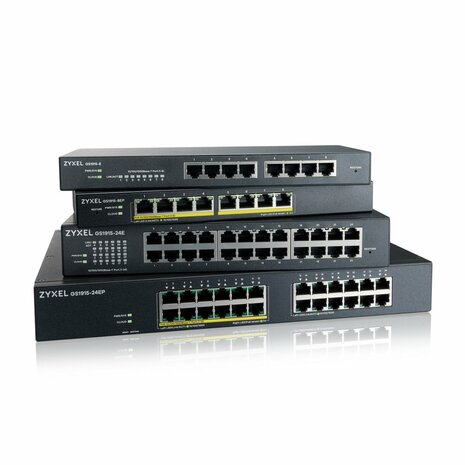 Zyxel GS1915-24EP | Managed L2 Switch | 24 Poorten | Gigabit Ethernet (10/100/1000 Mbps) | PoE | 1U Rackmount