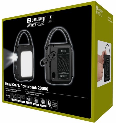 Sandberg Hand Crank Powerbank 20000