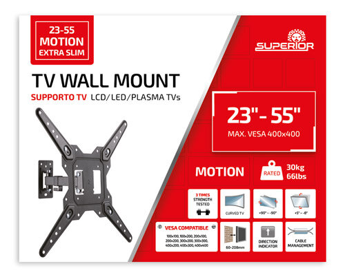  TV Wall Mount  – 23-55 Motion Extra Slim