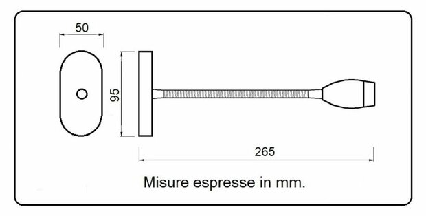 Travelleds opb spot Ch flex led 5K 260mm Ch switch /usb