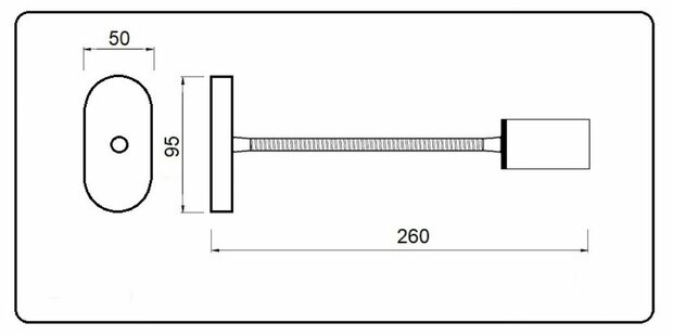 Travelleds opb spot Zw flex led 5K 260mm opaal switch/usb