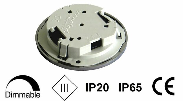 Travelleds inb spot Ch 80mm 6+6 Leds 3K+6K klem