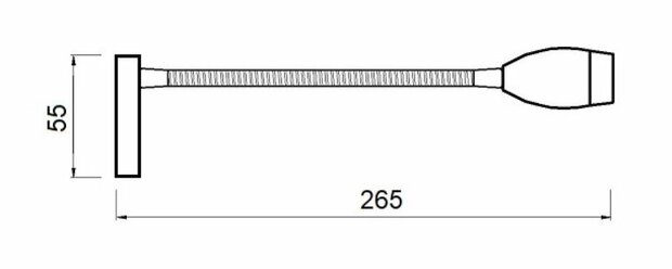 Travelleds opb spot Ch flex led 5K 260mm Ch schakelaar