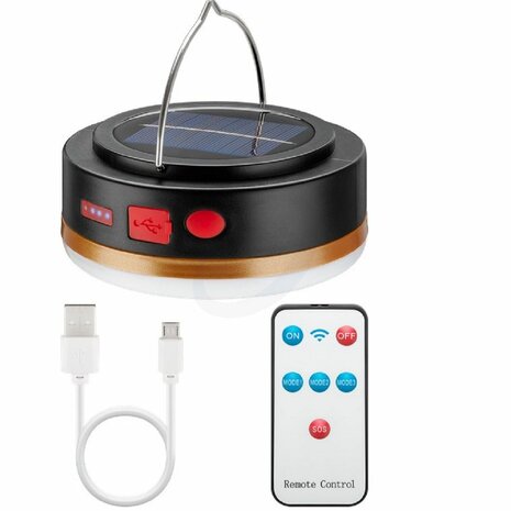 Goobay LED-campinglamp Solar zonne-energie met IR-afstandsbediening