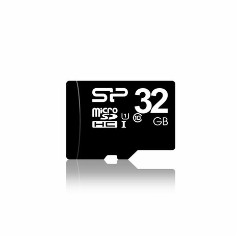 Silicon Power Elite | MicroSDHC | 32GB | Class 10 | UHS-I U1 | Inclusief SD-adapter | Zwart
