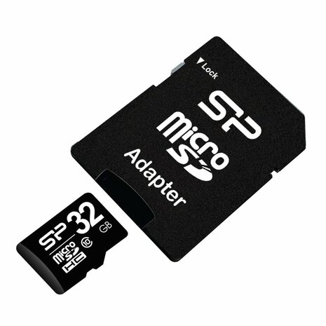 Silicon Power Elite | MicroSDHC | 32GB | Class 10 | UHS-I U1 | Inclusief SD-adapter | Zwart
