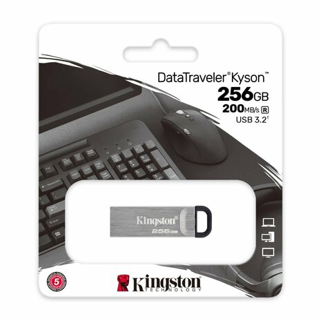 Kingston Kyson | 256GB USB-A 3.2 Flash Drive | Zilver