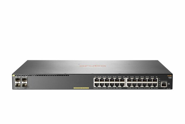 Aruba, a Hewlett Packard Enterprise company Aruba 2930F 24G PoE+ 4SFP Managed L3 Gigabit Ethernet (10/100/1000) Power over Ethernet (PoE) 1U Grijs REFURBISHED