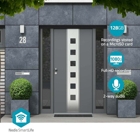 SmartLife Videodeurbel Wi-Fi IP54 Met bewegingssensor Transformator 