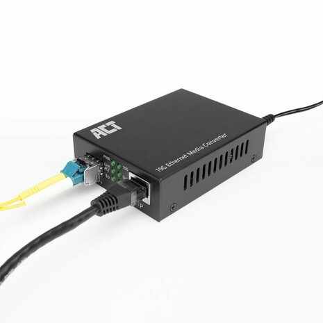 ACT AC4455 netwerk media converter 10000 Mbit/s Multimode, Single-mode Zwart