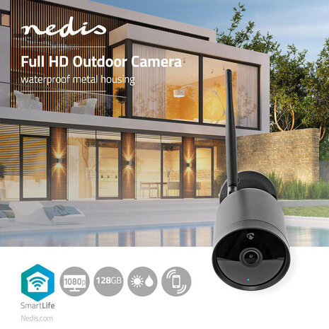 Nedis SmartLife Camera voor Buiten (bullet zwart)