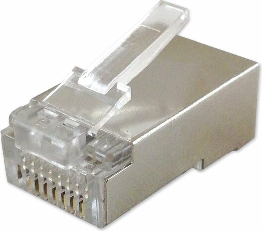 Cat6 RJ45 Stekkers met doorsteek - 10 stuks - metaal afgeschermd