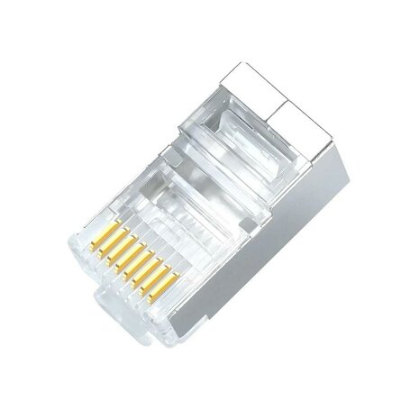 Cat6 RJ45 Stekkers met doorsteek - 10 stuks - metaal afgeschermd